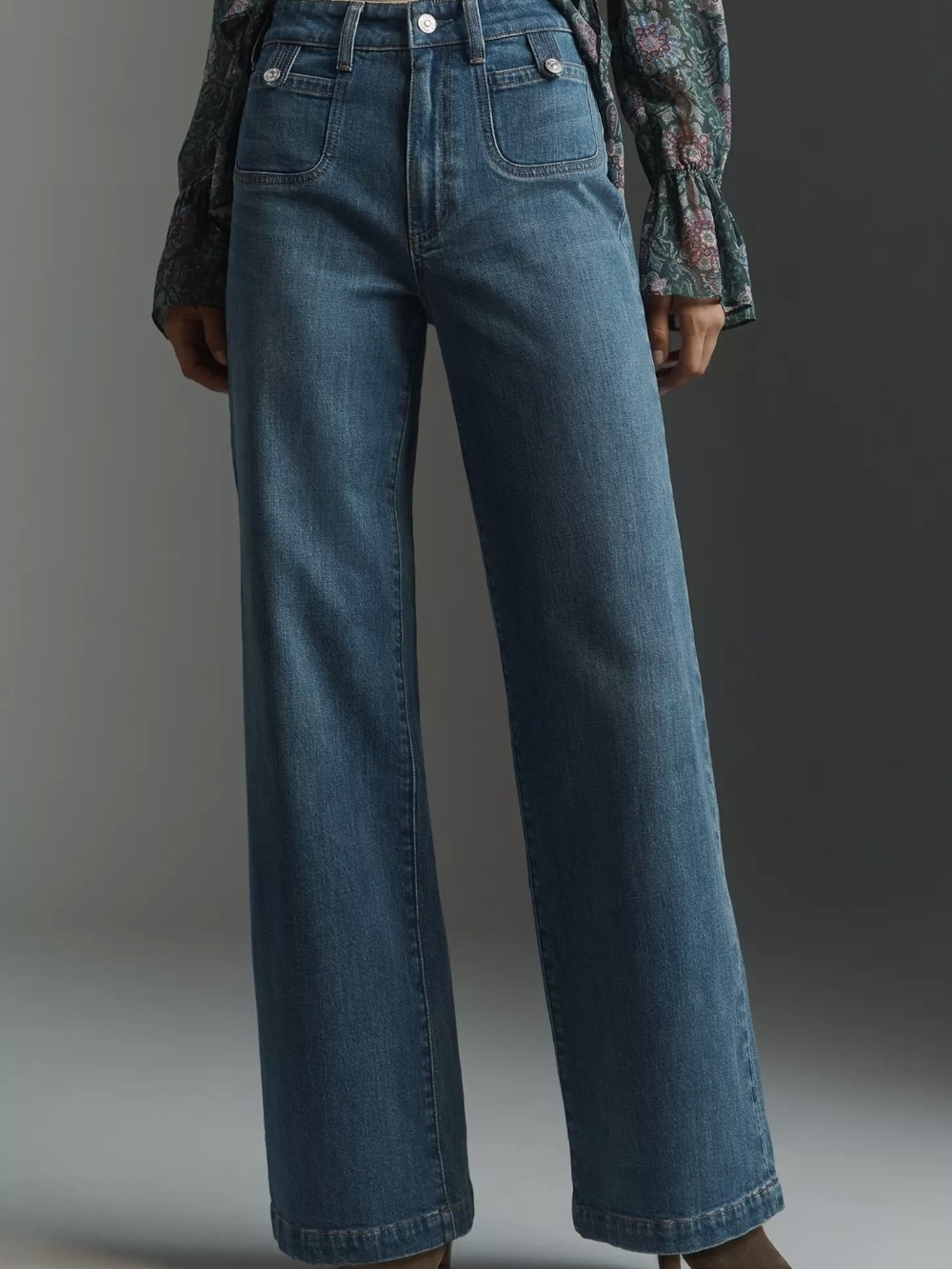 PAIGE High-Rise Wide-Leg Jeans in Blue Wash